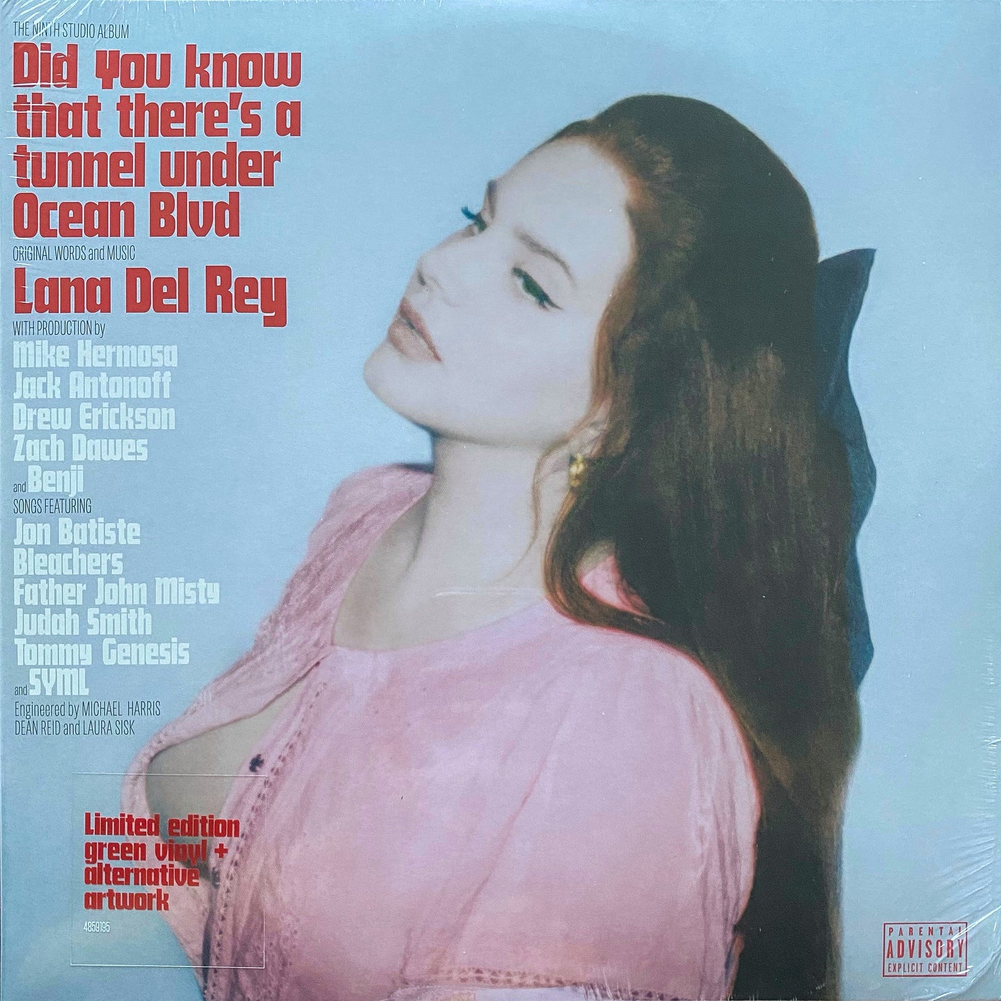 Lana Del Rey - Did You Know That There's A Tunnel Under Ocean Blvd 2LP  (Indie Exclusive Light Green Vinyl, Alternate Cover, 180g)