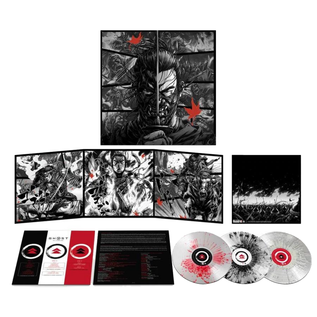 Ghost of Tsushima: Music from the Video Game (Limited Edition LITA Exclusive 3XLP Translucent Red Splatter + Translucent Black Splatter + Translucent White Splatter Vinyl)
